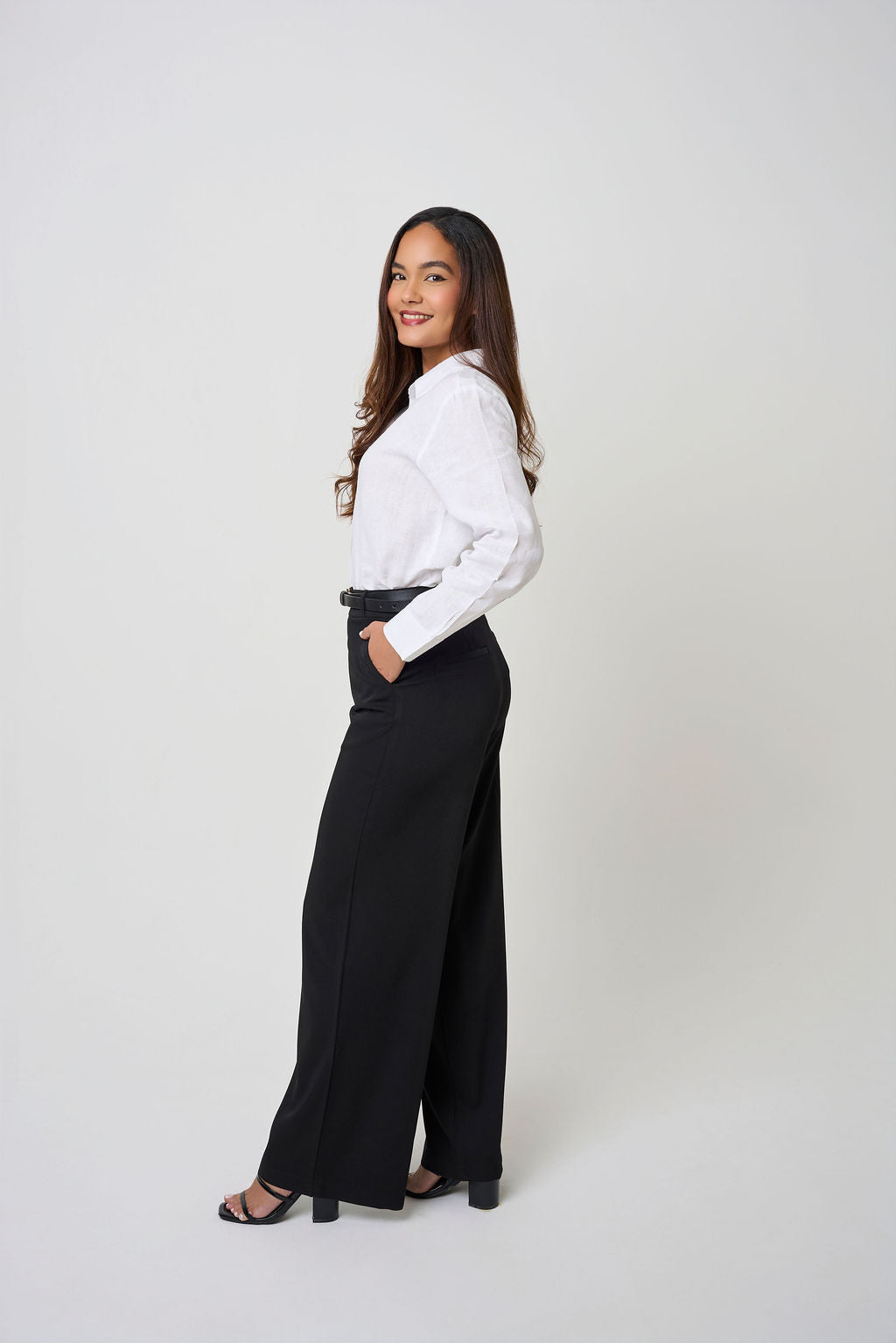 COCO TROUSER BELT LOOPS BLACK