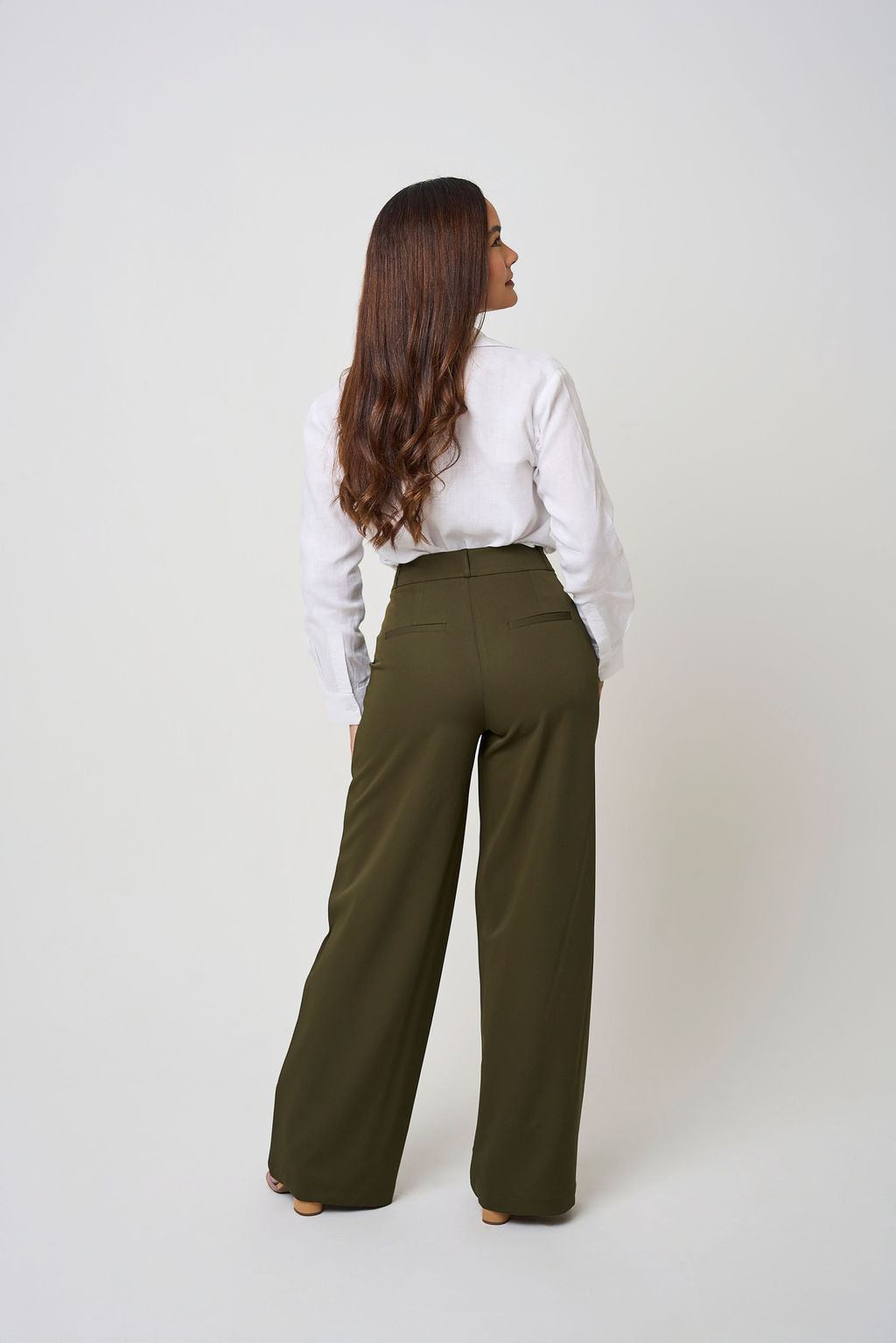 COCO TROUSER BELT LOOPS OLIVE