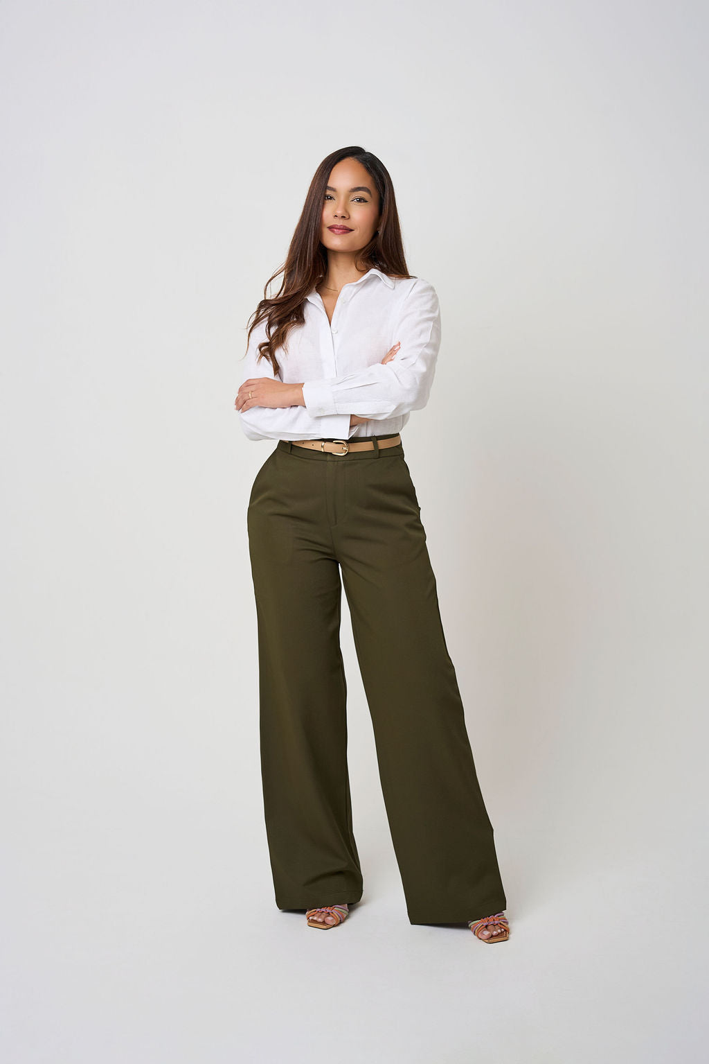COCO TROUSER BELT LOOPS OLIVE