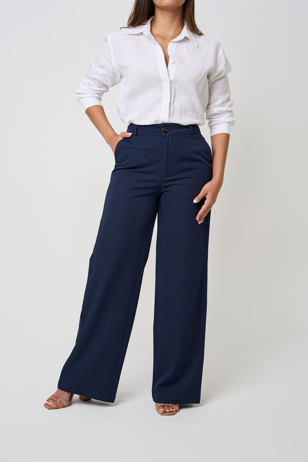 COCO TROUSER BELT LOOPS NAVY BLUE