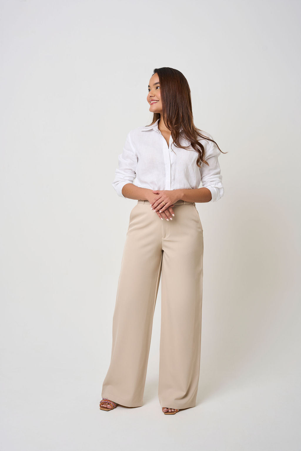 COCO TROUSER BELT LOOPS BEIGE