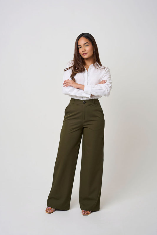 COCO TROUSER BELT LOOPS OLIVE