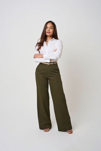 COCO TROUSER BELT LOOPS OLIVE