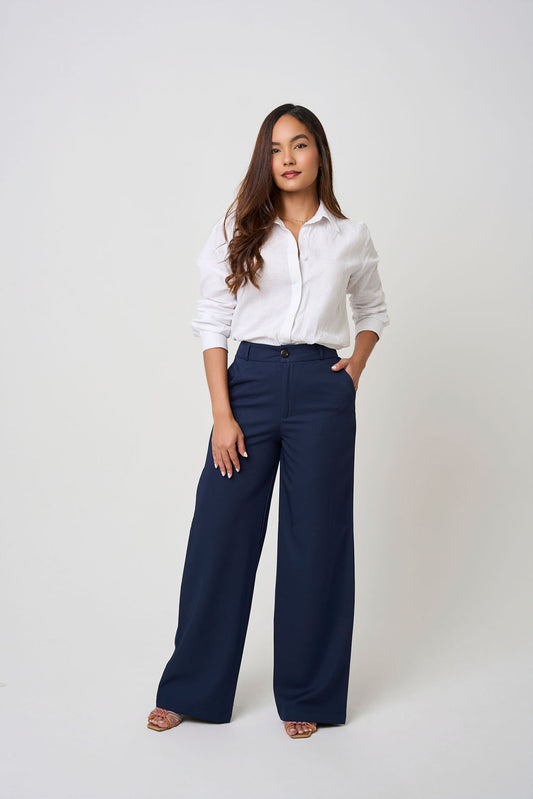 COCO TROUSER BELT LOOPS NAVY BLUE
